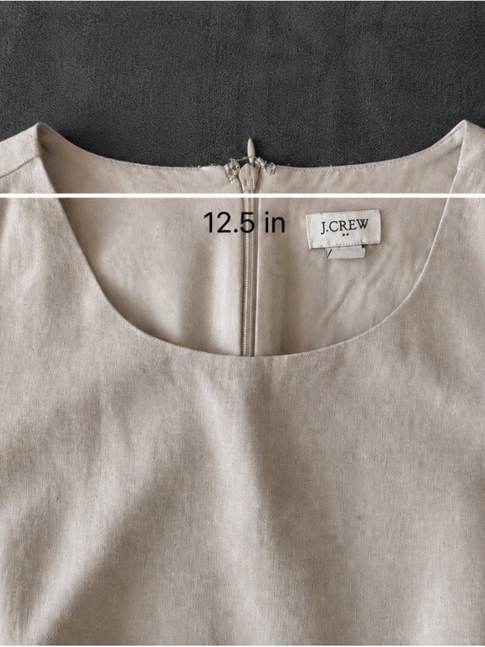 J. Crew Cream Sleeveless Scallop-Hem Shift Dress - Picture 5 of 7